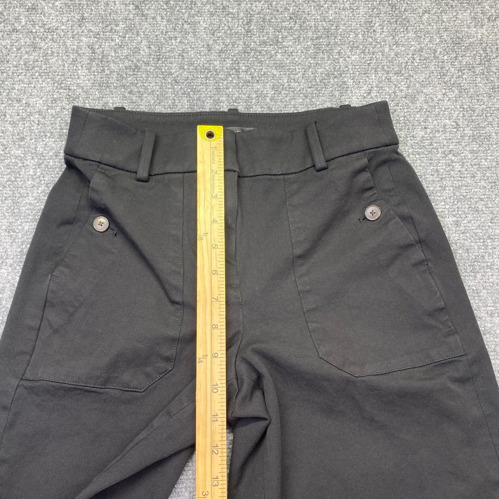 J.Crew Sydney Wide Leg Pant Cotton Blend Black Cropped Trousers Women Sz 0 BF404 - Picture 2 of 11